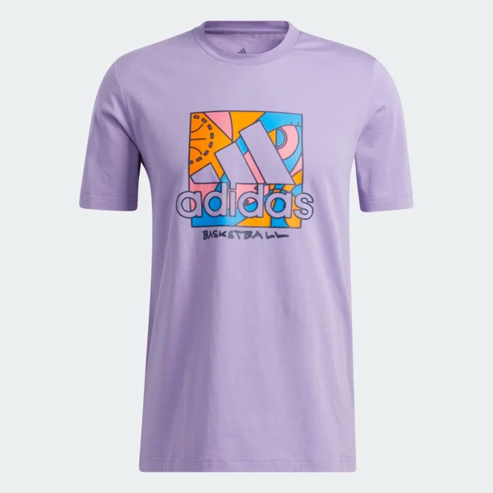 Adidas Men's UNIVERSAL BADGE OF SPORT Basketball T-Shirt Purple Size:XL